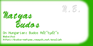 matyas budos business card